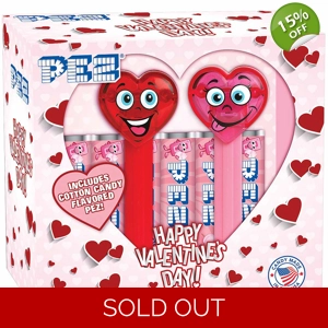 PEZ Candy Valentines Day Happy Hearts Sweets Dispenser Twin Pack 49.3g